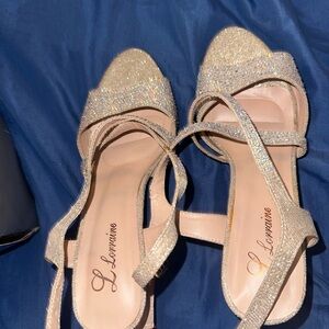 Women's Gold Strappy Heels